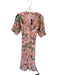 Loft Size 2 salmon & multi Polyester Floral Puff Sleeve Button Down Midi Dress salmon & multi / 2