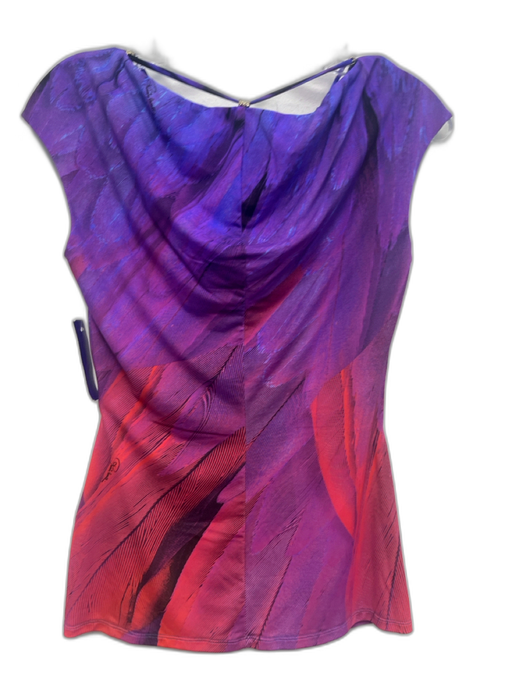 Roberto Cavalli Size 42 Purple, blue & pink Polyamide & nylon Metal Accent Top Purple, blue & pink / 42