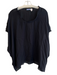 Acrobat Size XS/S Black 100% Silk Round Neck Short Cape Sleeve Semi Sheer Top Black / XS/S