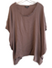 Acrobat Size M/L Brown 100% Silk Round Neck Short Cape Sleeve Semi Sheer Top Brown / M/L
