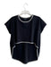 Abbey Glass Size Small Black Cupro Blend Round Neck Tweed Trim Short Sleeve Top Black / Small