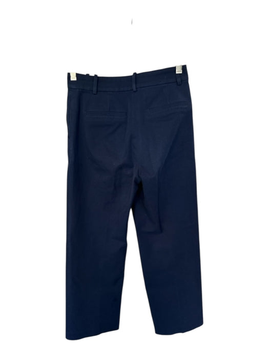 J Crew Size 00 Navy Cotton Blend Straight Leg Wide Leg Ankle Crop Pants Navy / 00