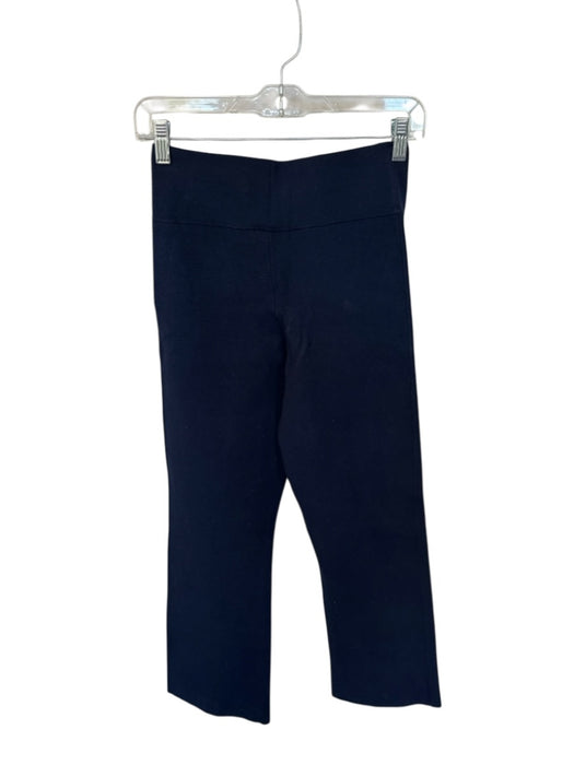 J Crew Size S Navy Viscose Blend High Waist Wide Leg Ankle Crop Leg Seam Pants Navy / S