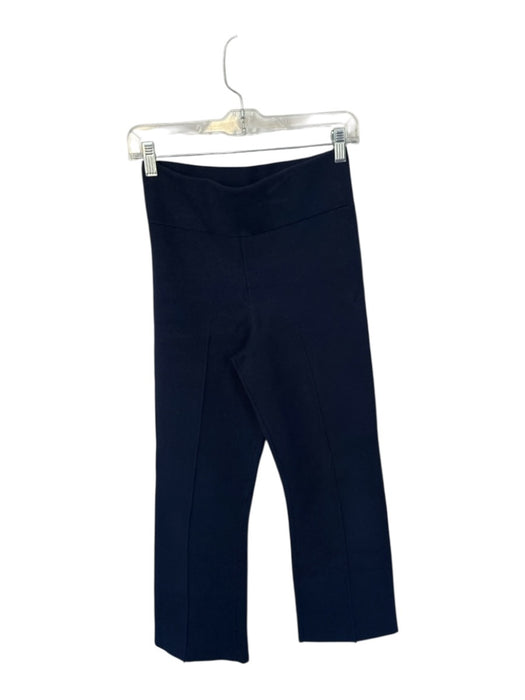 J Crew Size S Navy Viscose Blend High Waist Wide Leg Ankle Crop Leg Seam Pants Navy / S