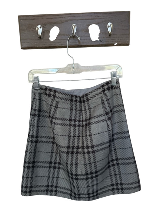 J Crew Size 2 gray plaid Acrylic Blend Tweed Mini Front Button zipper back Skirt gray plaid / 2
