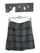 J Crew Size 2 gray plaid Acrylic Blend Tweed Mini Front Button zipper back Skirt gray plaid / 2