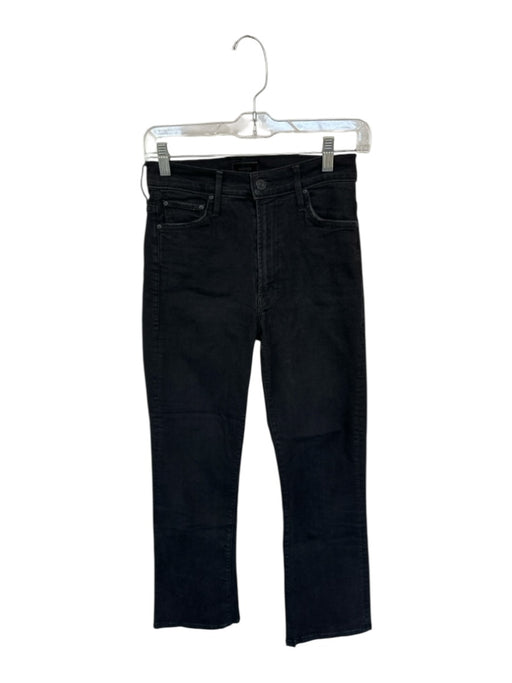 Mother Size 26 Black Cotton Blend High Waist Bootcut Jeans Black / 26