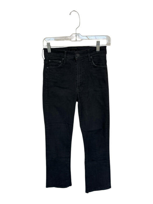 Mother Size 26 Black Cotton Blend High Waist Bootcut Jeans Black / 26