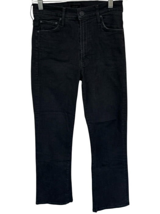 Mother Size 26 Black Cotton Blend High Waist Bootcut Jeans Black / 26