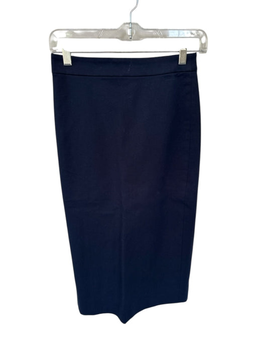 J. Crew Size 0 Navy Cotton Blend Back Zip Pencil Skirt Navy / 0