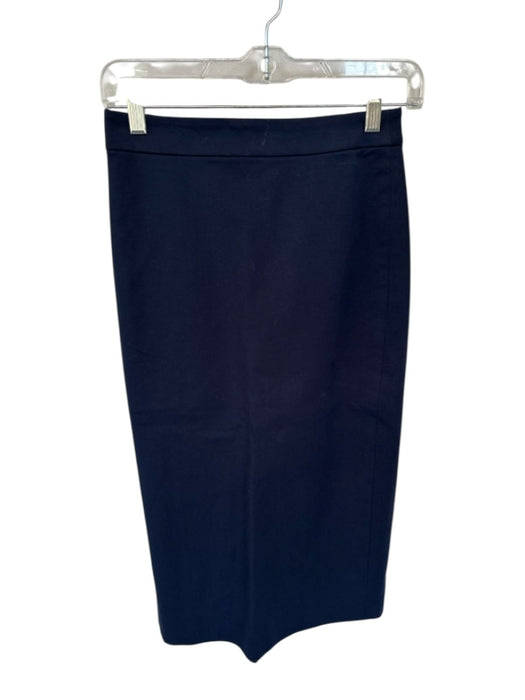 J. Crew Size 0 Navy Cotton Blend Back Zip Pencil Skirt Navy / 0