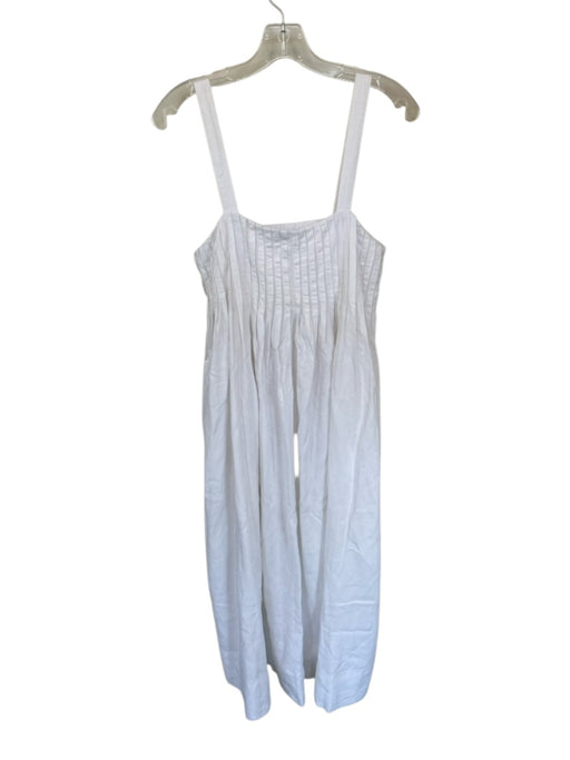 Banana Republic Size XS White Cotton Sleeveless Pleat Detail Maxi Dress White / XS