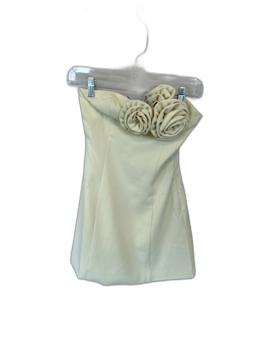 Peppermayo Size 2 Pale Yellow Polyester Spaghetti Strap Flower Application Dress Pale Yellow / 2