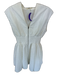 Entro Size S White & Blue Cotton Short Balloon Sleeve Botanical Rabbits Dress White & Blue / S