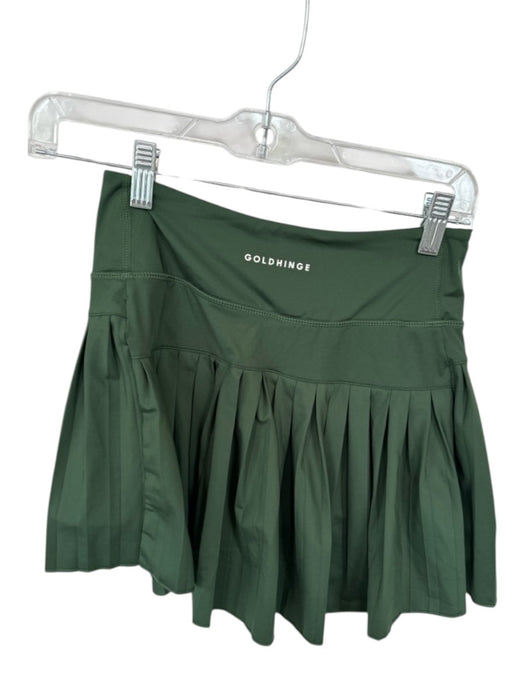 Goldhinge Size S Forest Green Polyester Blend Waist Band Pleated Athletic Skort Forest Green / S