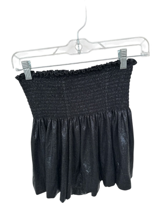 Queen of Sparkles Size XS Black Polyester Smocked Metallic Shorts Black / XS