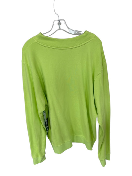Ray Size L Neon green & blue Cotton Mock Neck Logo Long Sleeve Sweatshirt Neon green & blue / L
