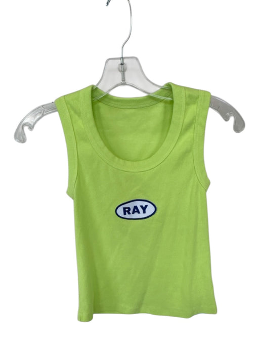 Ray Size S Neon green & blue Cotton Sleeveless Logo Ribbed Athletic Top Neon green & blue / S
