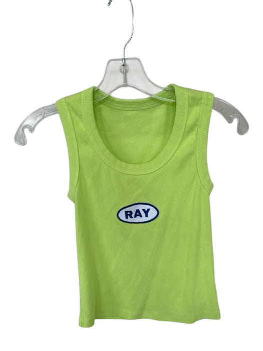 Ray Size S Neon green & blue Cotton Sleeveless Logo Ribbed Athletic Top Neon green & blue / S