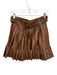 Zara Size M Brown Vegan Leather Side Zip Pleated Belted Skirt Brown / M
