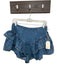 Chrysanthemum Size M Med Dark Wash Cotton Blend Side Zip Denim Ruffles Skort Med Dark Wash / M