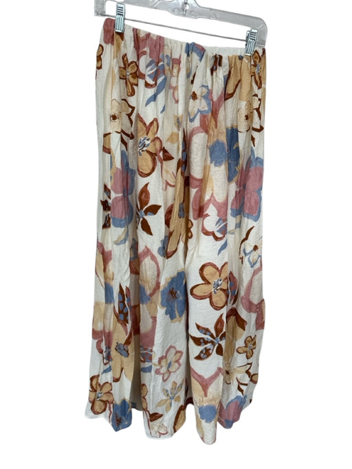 Everleigh Size S Cream & Red Elastic Waist Botanical Maxi Skirt Cream & Red / S