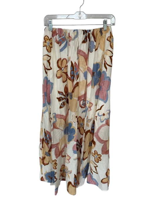 Everleigh Size S Cream & Red Elastic Waist Botanical Maxi Skirt Cream & Red / S