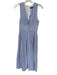 Kourt Size 2/M Blue & White Cotton Sleeveless Striped Front Tie Back Zip Dress Blue & White / 2/M