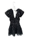 Love The Label Size S Black & Silver Short Balloon Sleeve Metallic Dress Black & Silver / S