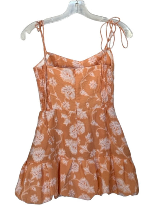Amanda Uprichard Size S Creamsicle & white Polyester Blend Bubble Hem Romper Creamsicle & white / S