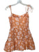 Amanda Uprichard Size S Creamsicle & white Polyester Blend Bubble Hem Romper Creamsicle & white / S