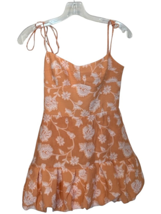 Amanda Uprichard Size S Creamsicle & white Polyester Blend Bubble Hem Romper Creamsicle & white / S