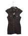 Paige Size 4 Chocolate Cotton Blend Short Cap Sleeve Gold Buttons Collar Dress Chocolate / 4