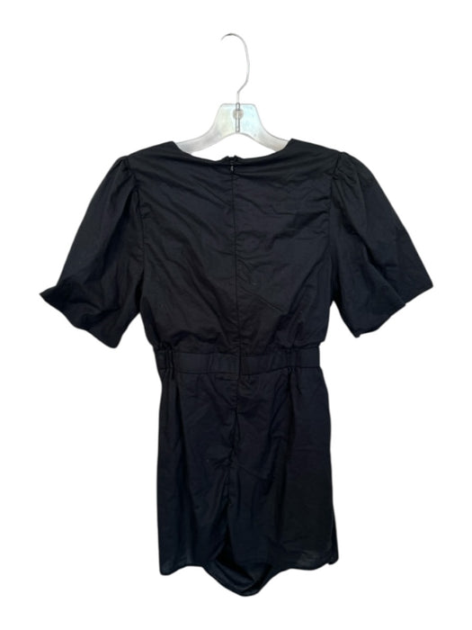 Strut & Bolt Size M Black Polyester & Rayon Short Sleeve Gathered Side Dress Black / M
