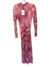 Bardot Size S Pink & White Polyester Blend Mesh Watercolor Gathered Middle Dress Pink & White / S