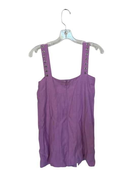 Alexis Size XS Purple Viscose Blend Grommet Detail Sleeveless Shift Mini Dress Purple / XS