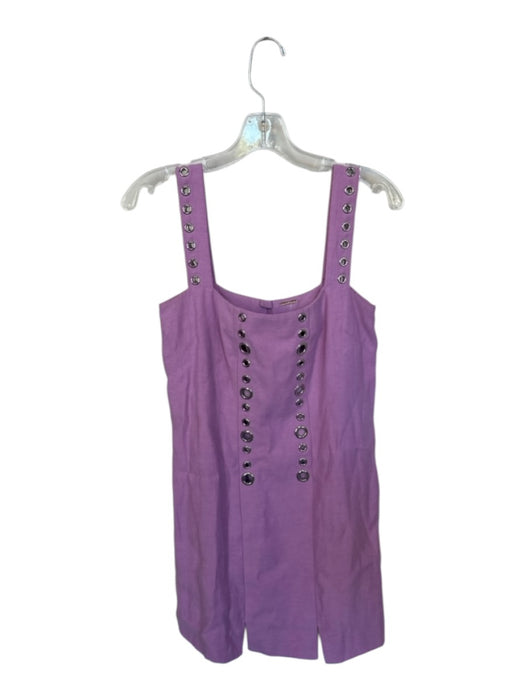 Alexis Size XS Purple Viscose Blend Grommet Detail Sleeveless Shift Mini Dress Purple / XS