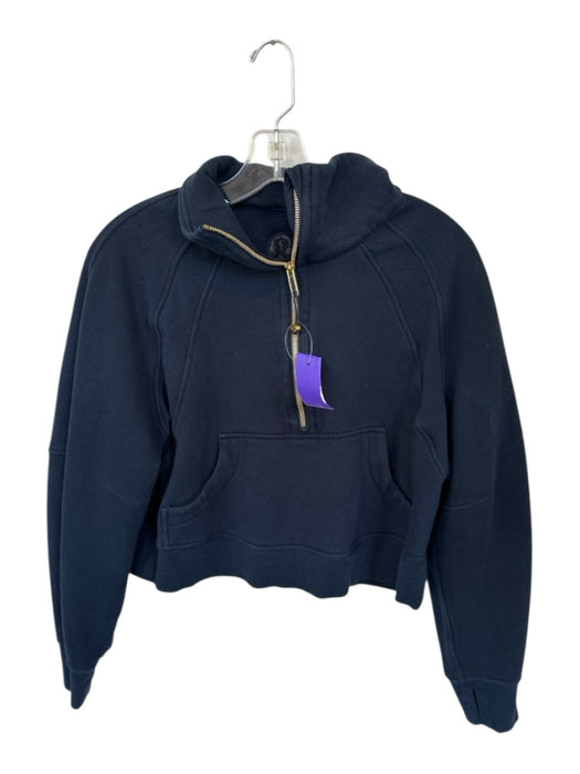 Lululemon Size XS/S navy & gold Cotton Blend Half Zip Cropped Athletic Jacket navy & gold / XS/S