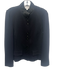 St. John Evening Size 14 Black Knit Satin Detail Button Up Blazer Jacket Black / 14