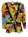 Alberto Makali Size M Black, White, Multi Polyester Long Sleeve Floral Top Black, White, Multi / M