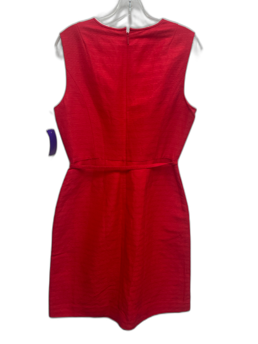 Tory Burch Size 10 Red Cotton & Linen Sleeveless Textured Back Zip Dress Red / 10