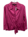 Lafayette 148 Size 8 Purple Cotton Long Sleeve Buckle Detail Collar Top Purple / 8