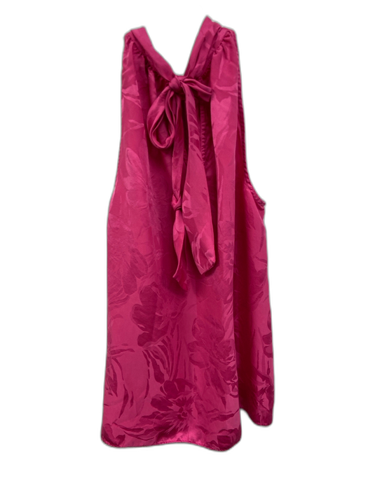 Tanya Taylor Size 6 Pink Silk Sleeveless Floral Brocade high neck Keyhole Top Pink / 6