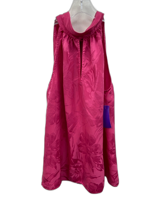 Tanya Taylor Size 6 Pink Silk Sleeveless Floral Brocade high neck Keyhole Top Pink / 6