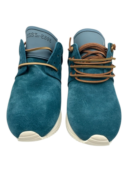 Esse Ut Esse Shoe Size 39 Teal Blue Leather Upper Lace Up Fringe Suede Sneakers Teal Blue / 39