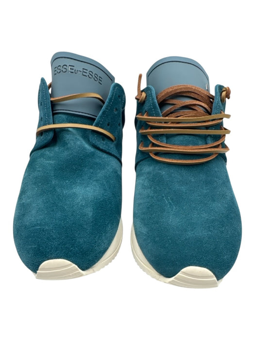 Esse Ut Esse Shoe Size 39 Teal Blue Leather Upper Lace Up Fringe Suede Sneakers Teal Blue / 39
