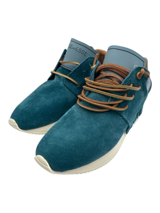 Esse Ut Esse Shoe Size 39 Teal Blue Leather Upper Lace Up Fringe Suede Sneakers Teal Blue / 39