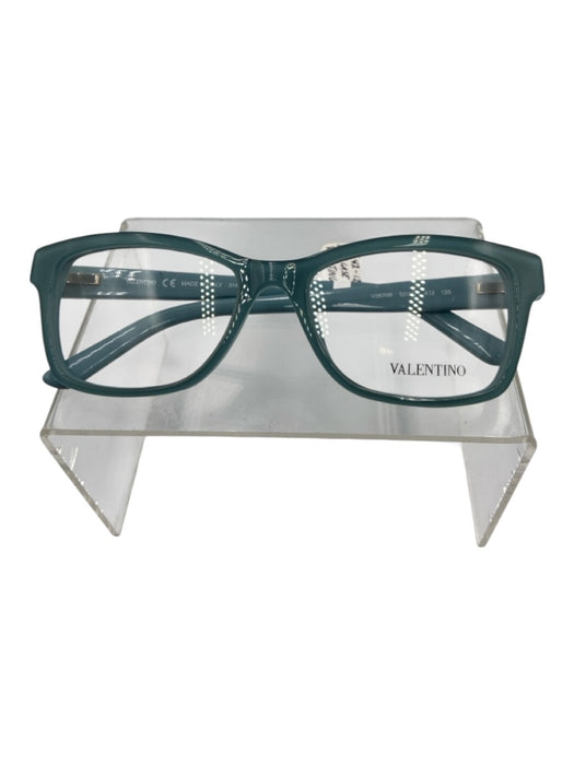 Valentino Light Blue Acetate Crystal Rock Studs Wayfarer Sunglasses Light Blue