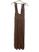 Free People Size Small Light Brown Rayon Sleeveless Gauze Smocked Cut Out Dress Light Brown / Small