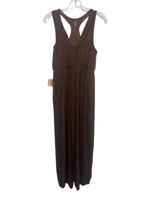 FP Movement Size Small Brown Lyocell Sleeveless Shelf Bra V Neck Jogger Jumpsuit Brown / Small